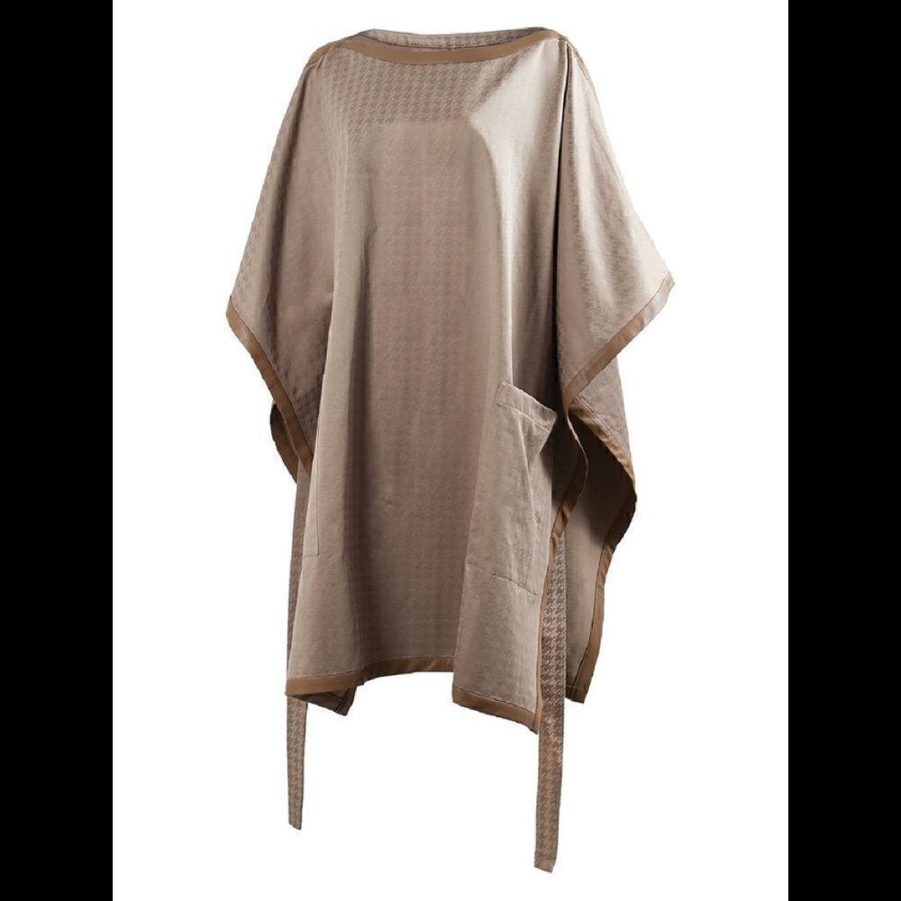MUSEE WOMENS BROWN BOX CUT PONCHO M-L NWT$345 - Picture 4 of 7